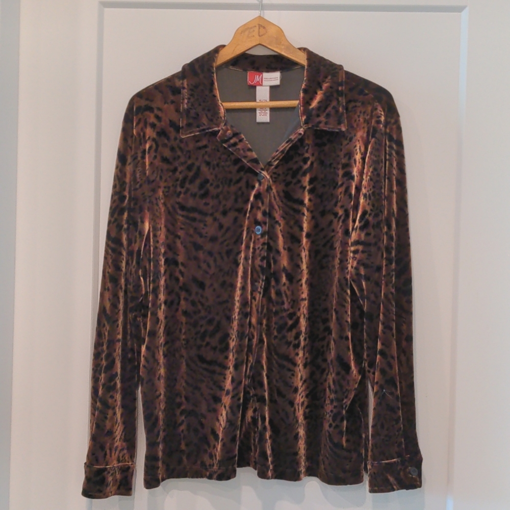 Vintage Velour Animal Print Top